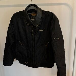 Harley Davison Black Leather Collar Jacket